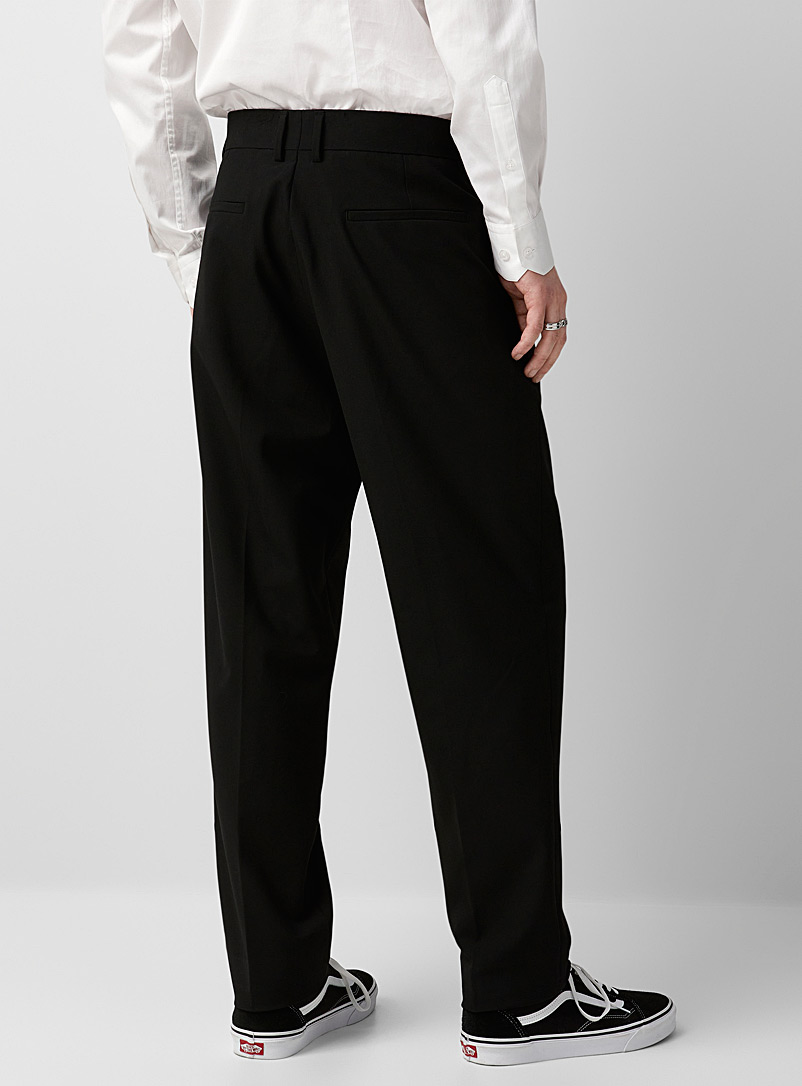 Le 31 Black Solid pleated pant Reykjavik fit - Anti-fit for men