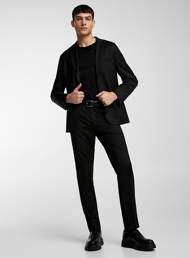 Le 31: Le pantalon laine extensible Coupe Stockholm - Étroite <b>Collection Innovation</b> Noir pour homme