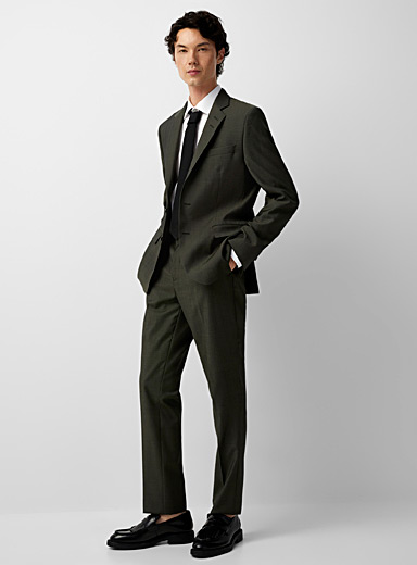 Green Marzotto wool suit Stockholm fit - Slim