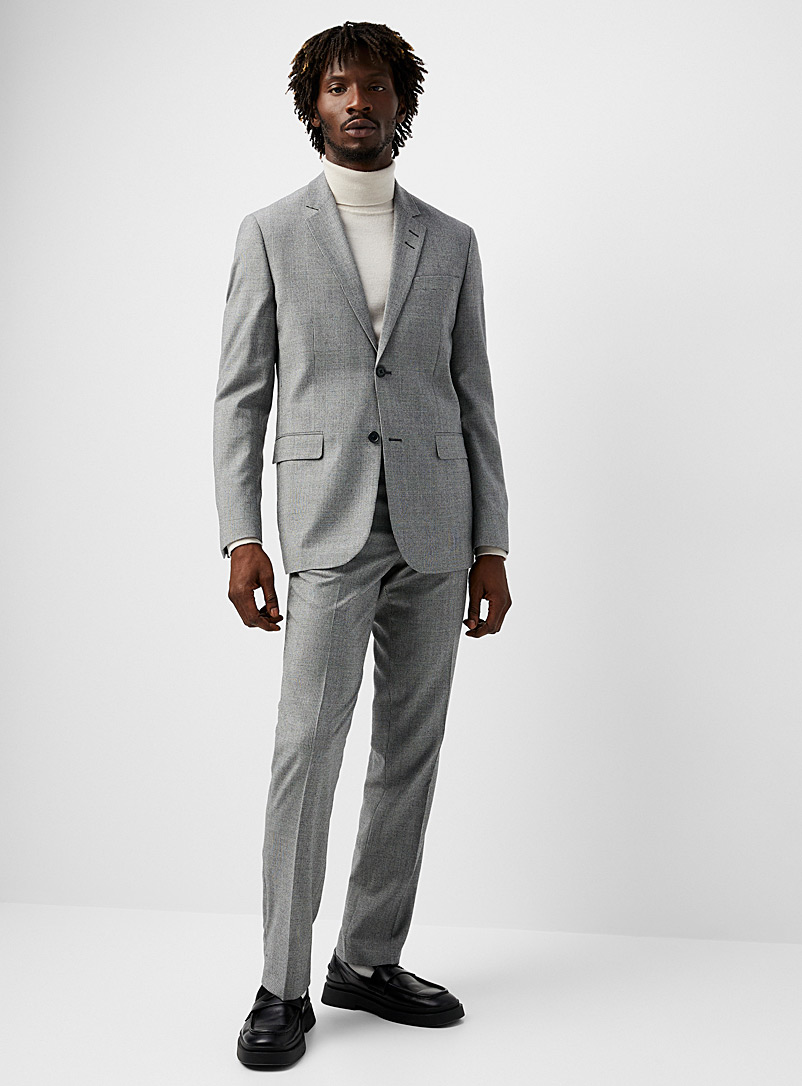 Le 31 Charcoal Monochrome Prince of Wales suit London fit - Semi-slim for men