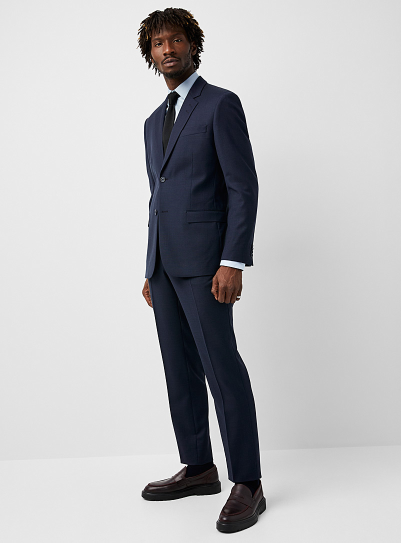 Le 31 Dark Blue Black and navy piqué suit London fit - Semi-slim for men