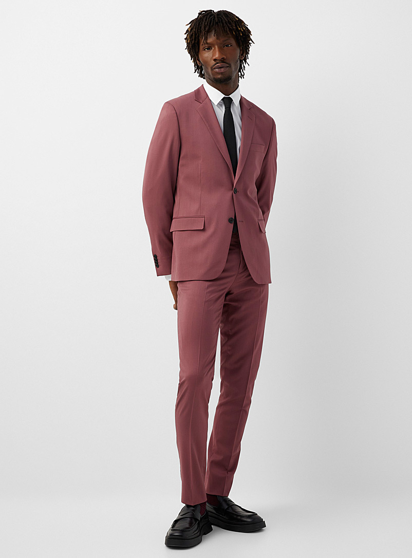 Le 31: Le pantalon coloré laine Marzotto extensible Coupe Stockholm - Étroite Vieux rose pour homme