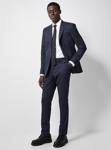 Solid stretch pant Wool weave by Marzotto <b>Stockholm fit - Slim</b>