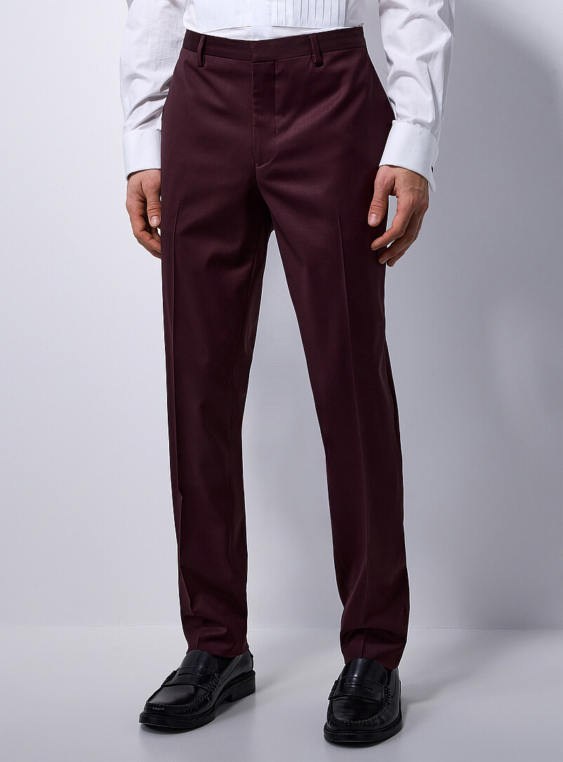 Le 31: Le pantalon essentiel extensible Tissu de laine sign&eacute; Marzotto <b>Coupe Stockholm - &Eacute;troite</b> Bleu pour homme