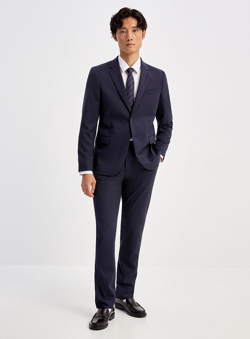 Solid Stretch Pant Wool Weave By Marzotto Stockholm Fit - Slim