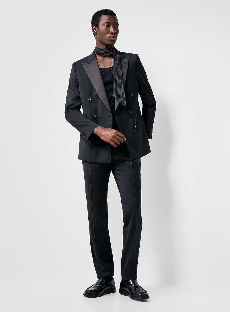 Double-breasted tuxedo jacket Wool weave by Marzotto Reykjavik fit - Semi-slim product image 2