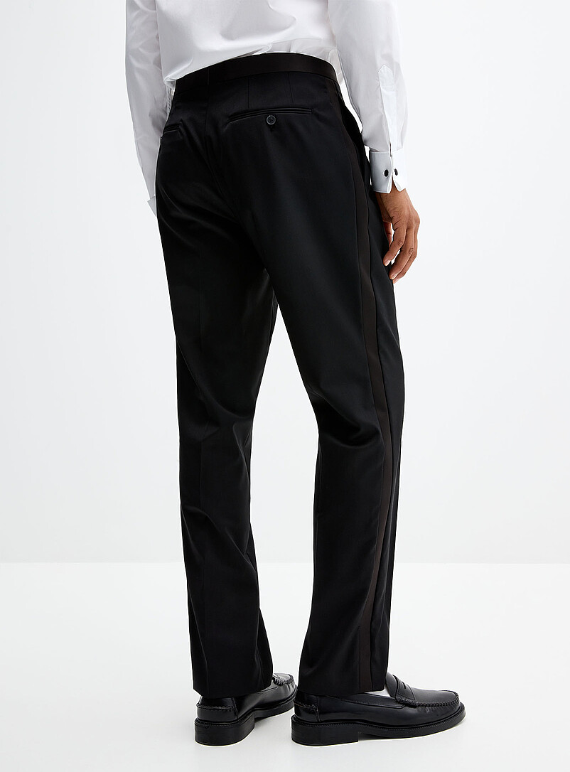 Satiny band tuxedo pant Wool weave by Marzotto London fit - Slim straight product image 3