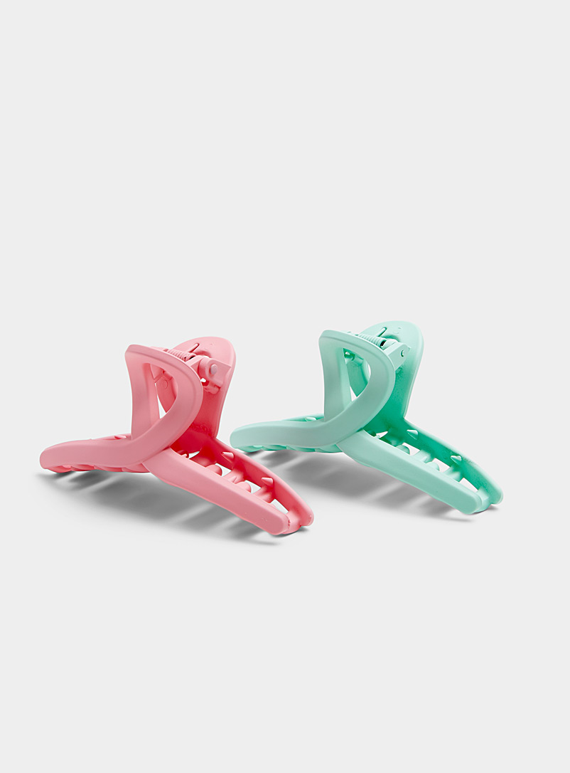 Simons Assorted Pastel bow clips Set of 2 for women