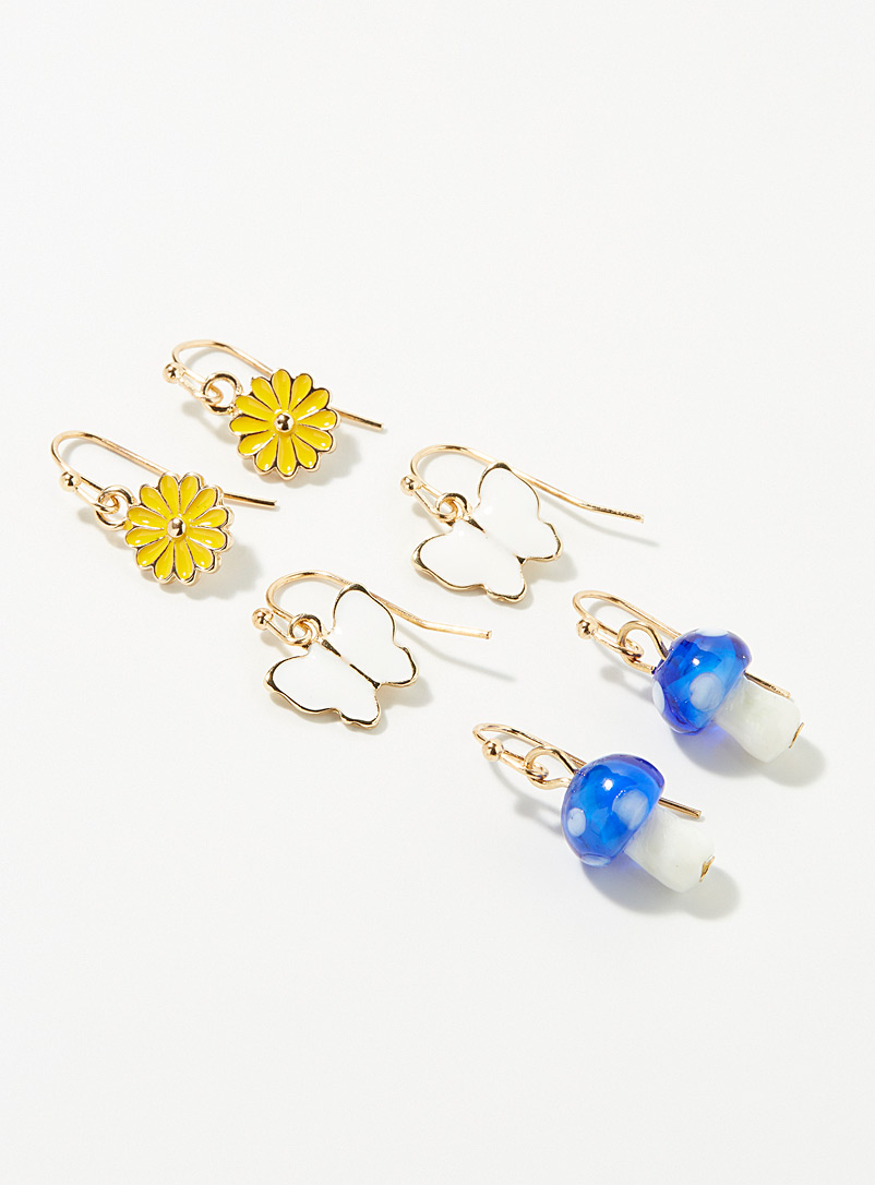 Simons Assorted Summer garden earrings Set of 3 for women