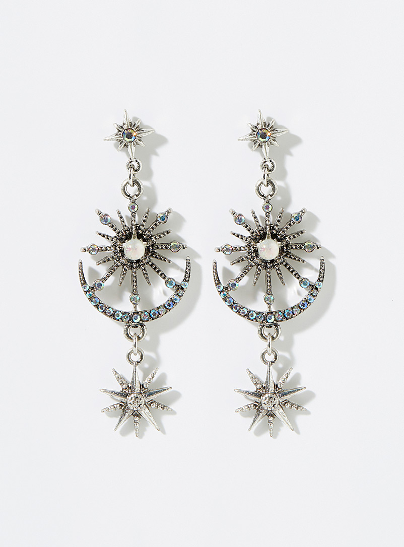 Boucles D'Oreilles Chauve-Souris Gothiques - Longues, En Acrylique Et Argent, Pour Halloween Ou Style Décalé