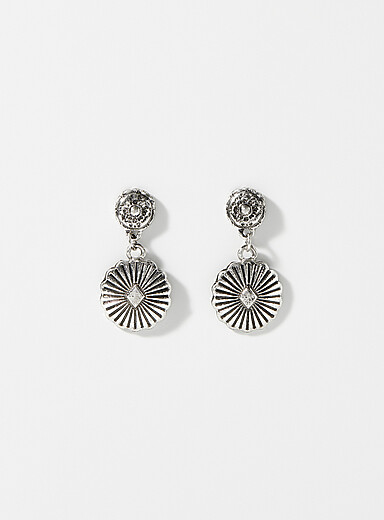 Western medallion earrings