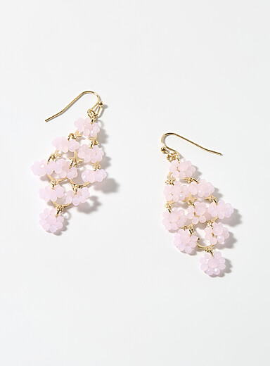 Pink flower earrings