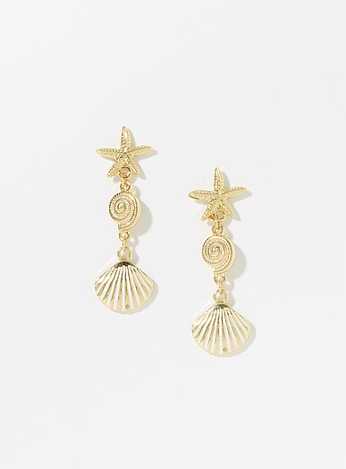 Les longues boucles d'oreilles tr&eacute;sors de la mer