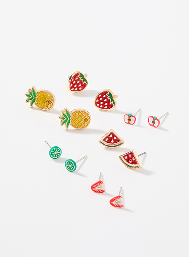 Fruity mini earrings Set of 6