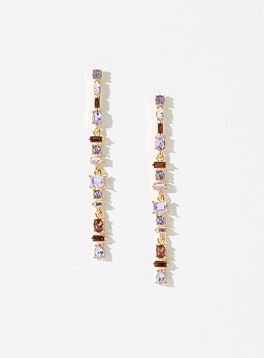 Romantic gemstone long earrings