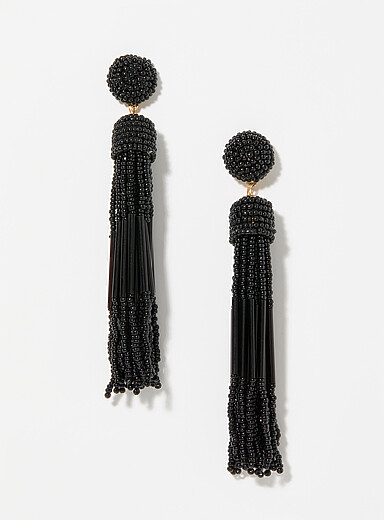 Beaded fringe earrings