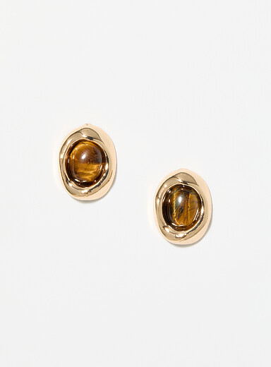 Gold and amber earrings