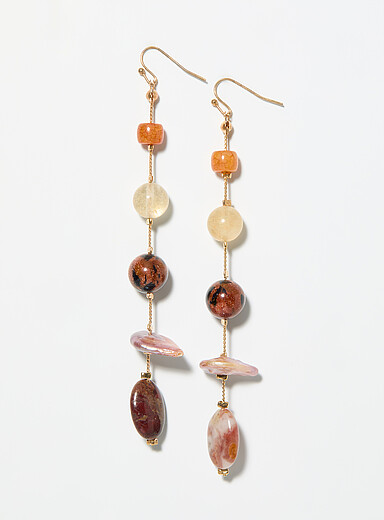 Multi-bead long earrings