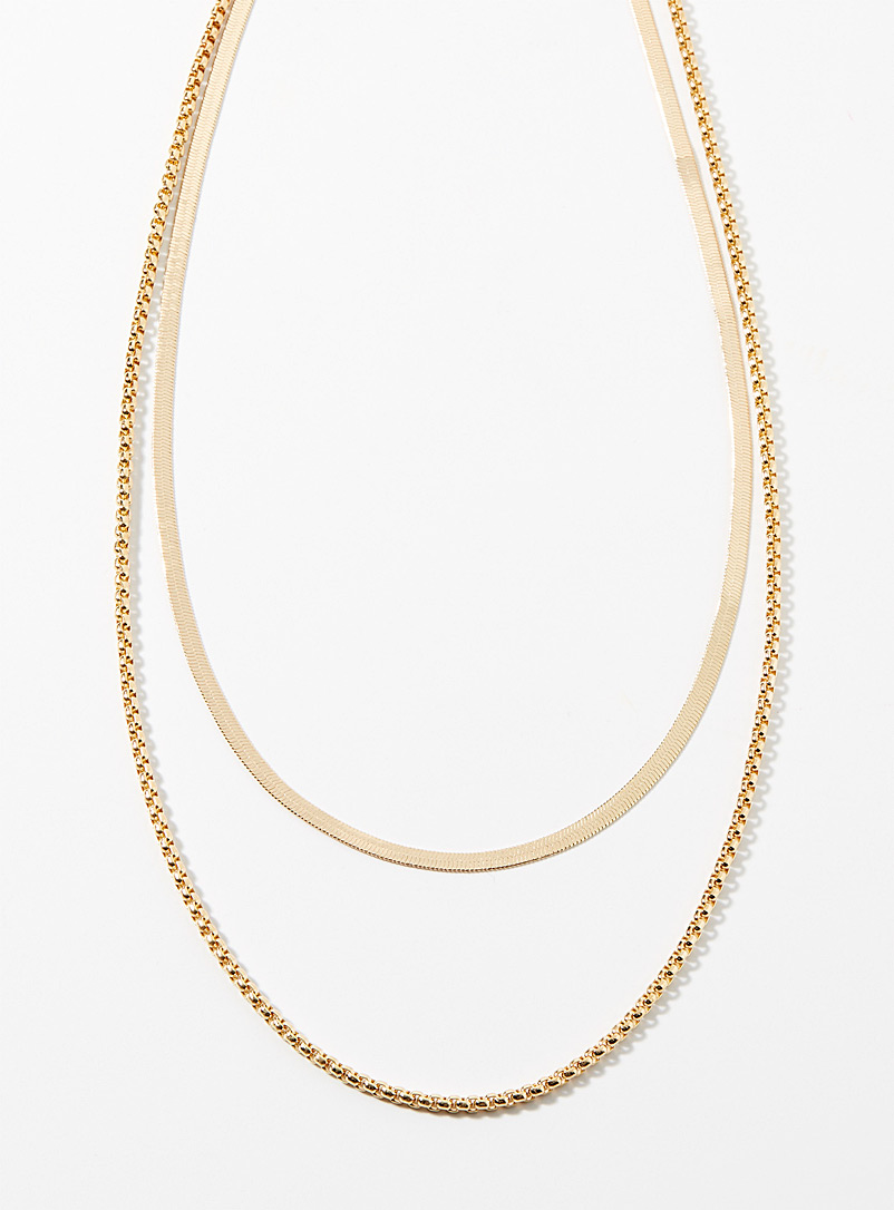 Simons Assorted Double golden chain for women