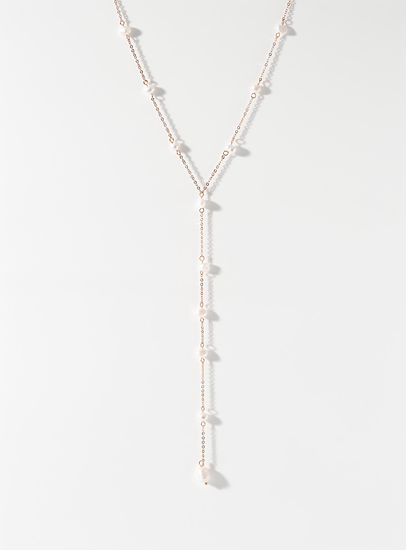 Simons Assorted Long pearly bead pendant chain for women