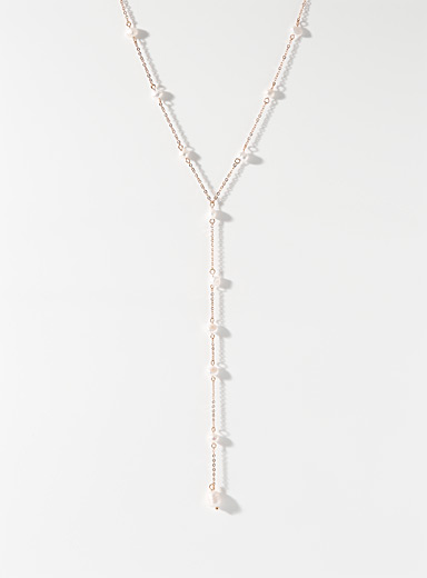 Long pearly bead pendant chain