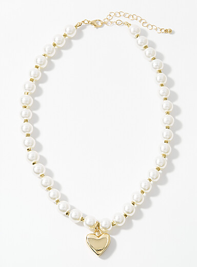 Le collier perles XL c&oelig;ur