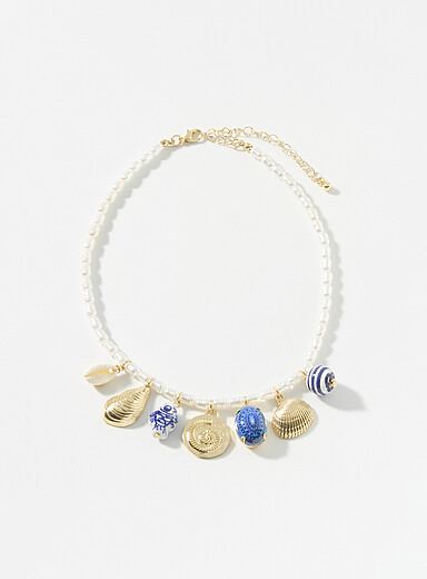 Ocean-charm bead necklace