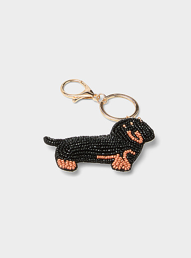 Beaded dog bag charm
