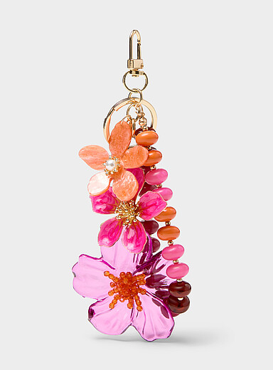 Hibiscus bouquet charm key ring