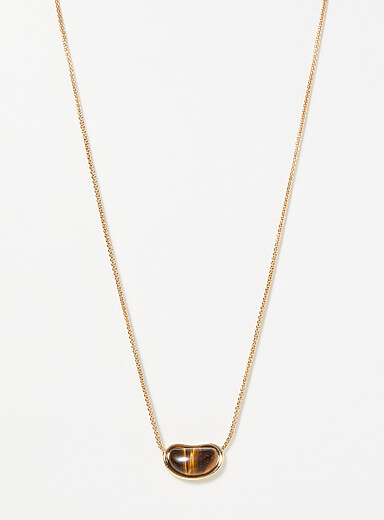 Le collier pierre arrondie ambre 