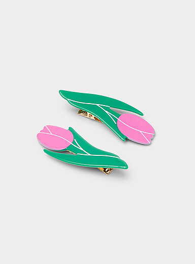 Pink tulip clips Set of 2