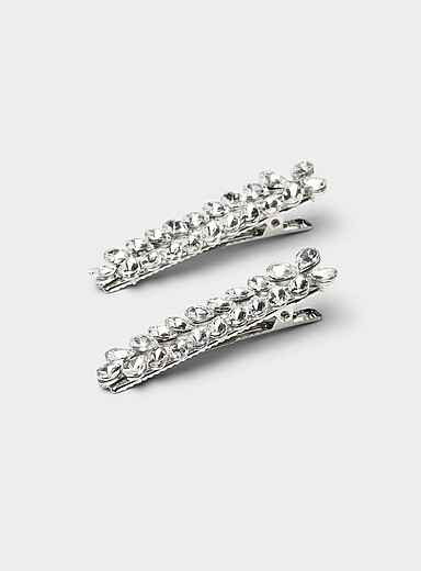 Crystal leaf clips Set of 2