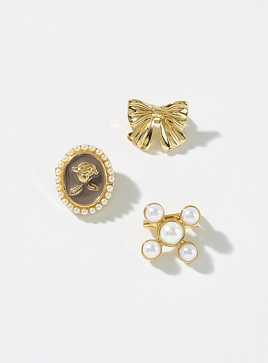 Antique charm small brooches Set of 3