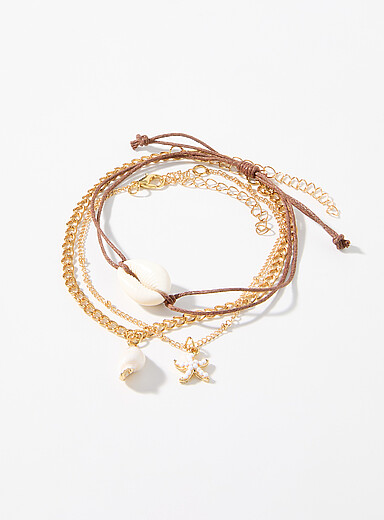 Shell anklets Set of 3
