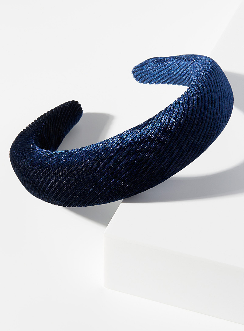 Simons Marine Blue Corduroy headband for women