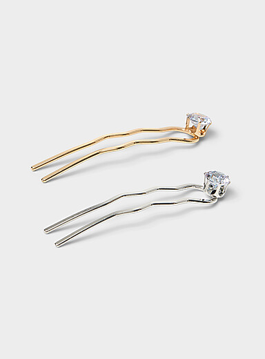 Crystal wavy hair pins Set of 2