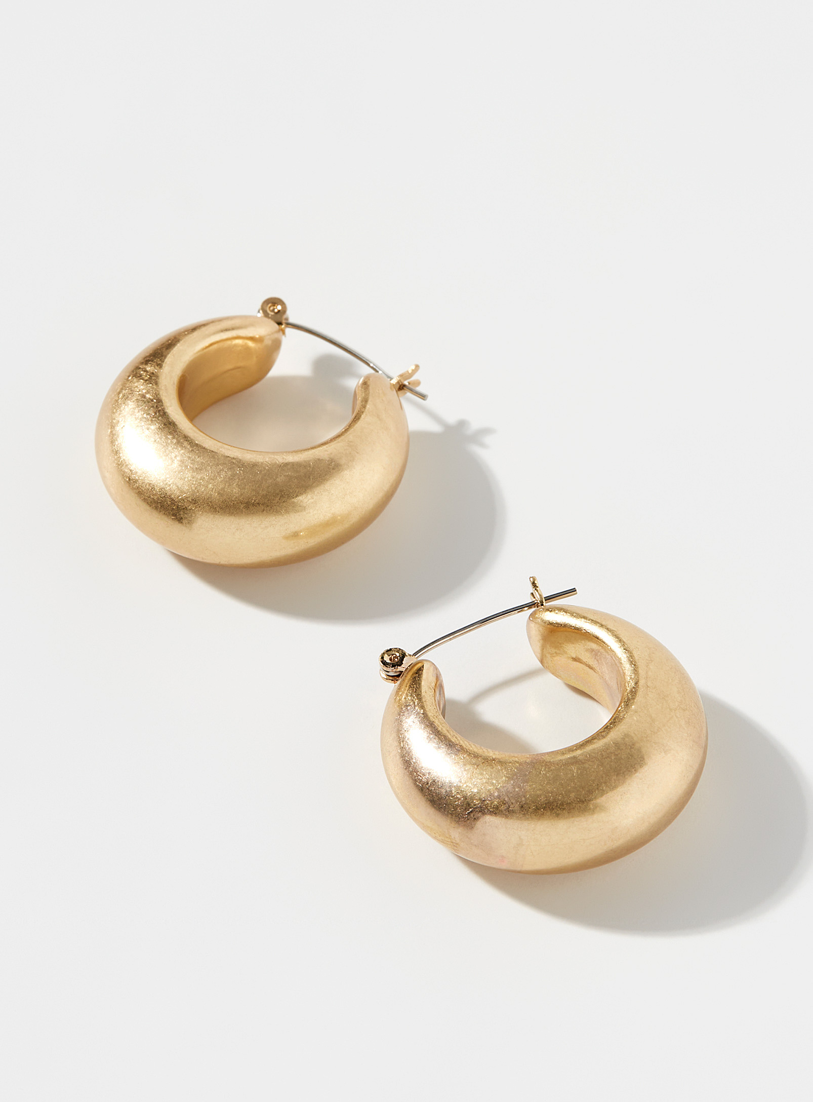 Simon's Brushed Metal Solid Hoops In Assorted