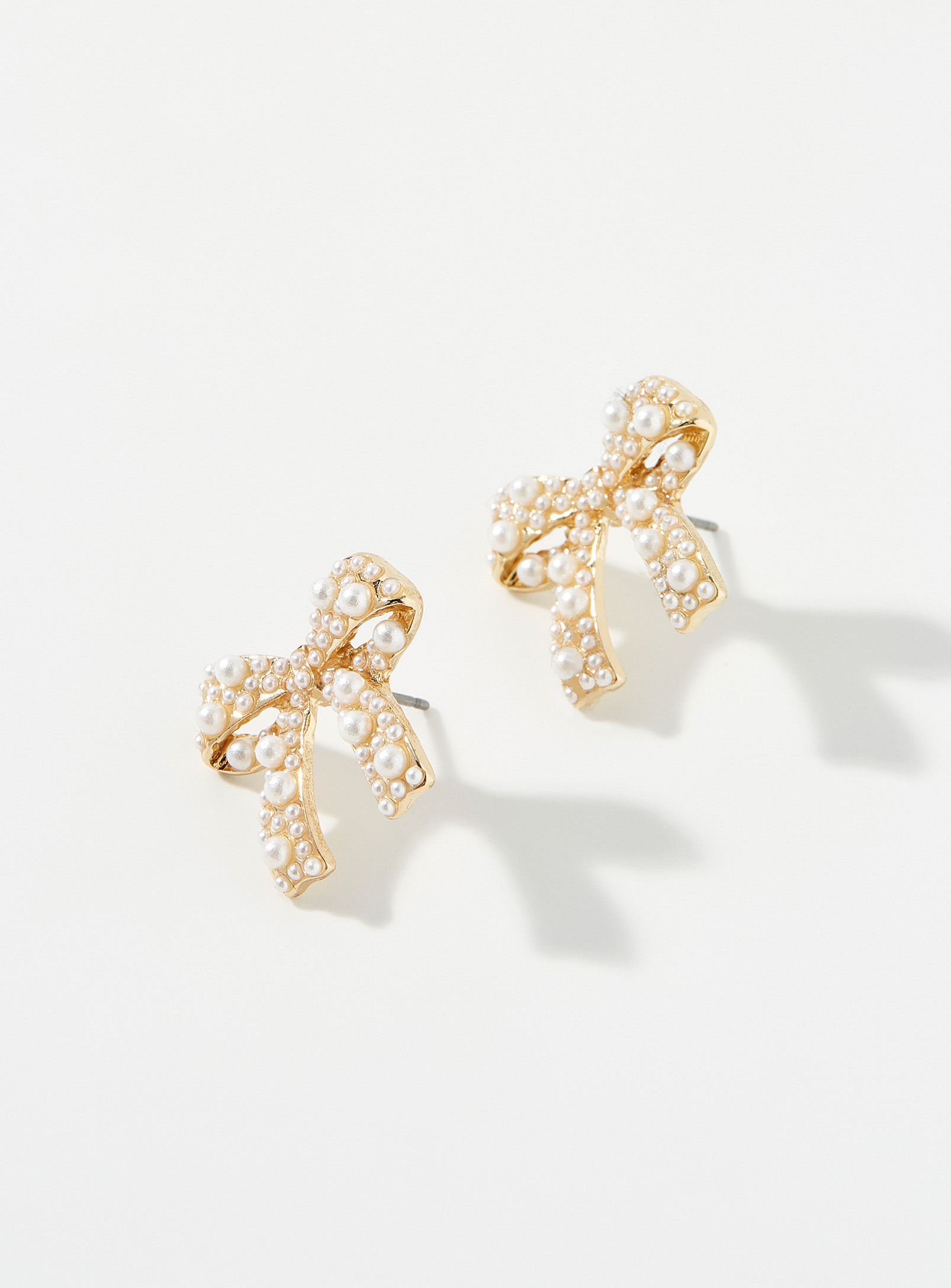 Simons - Women's Pearly bow earrings