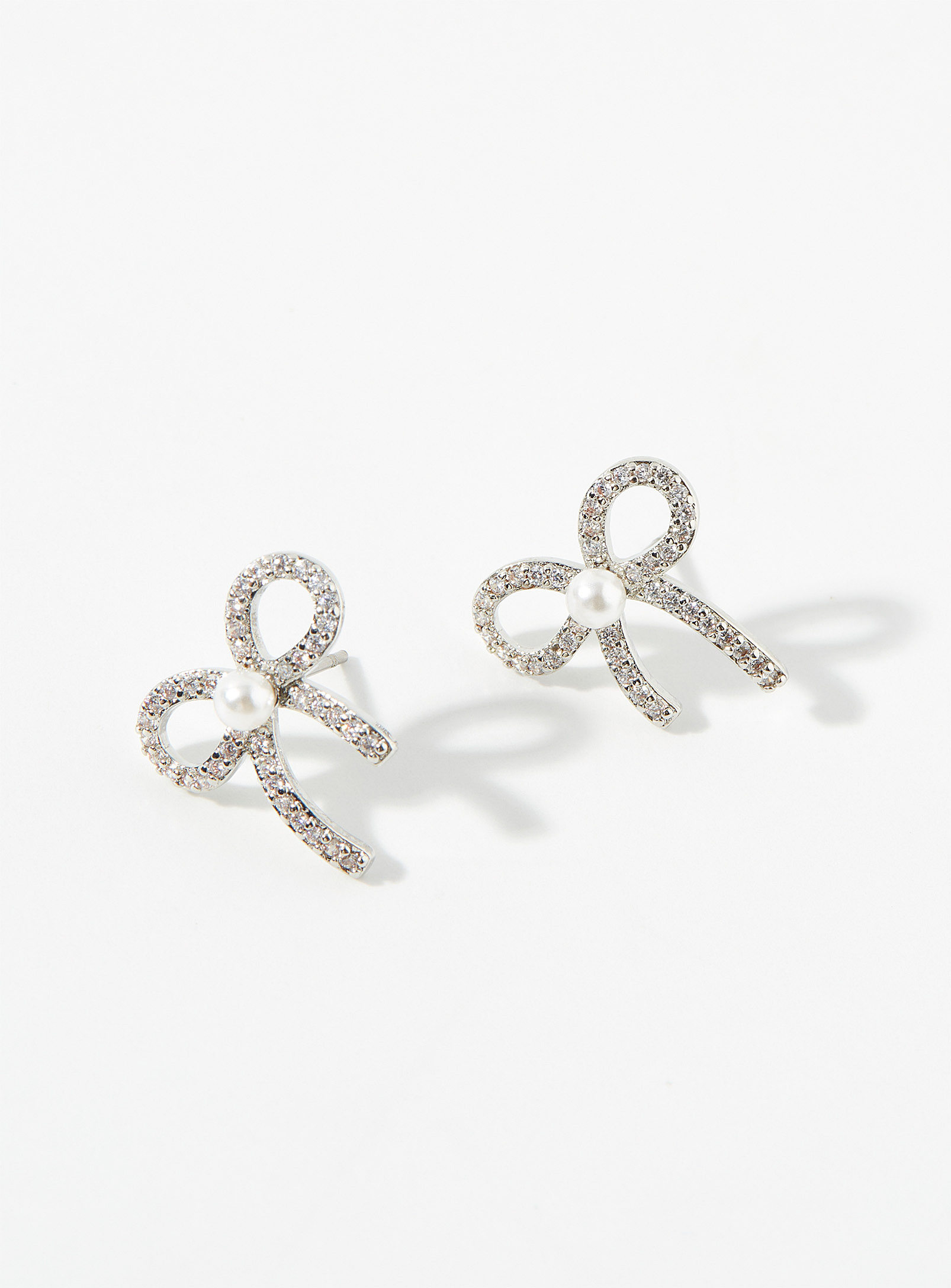 Simons - Women's Shimmering bow earrings