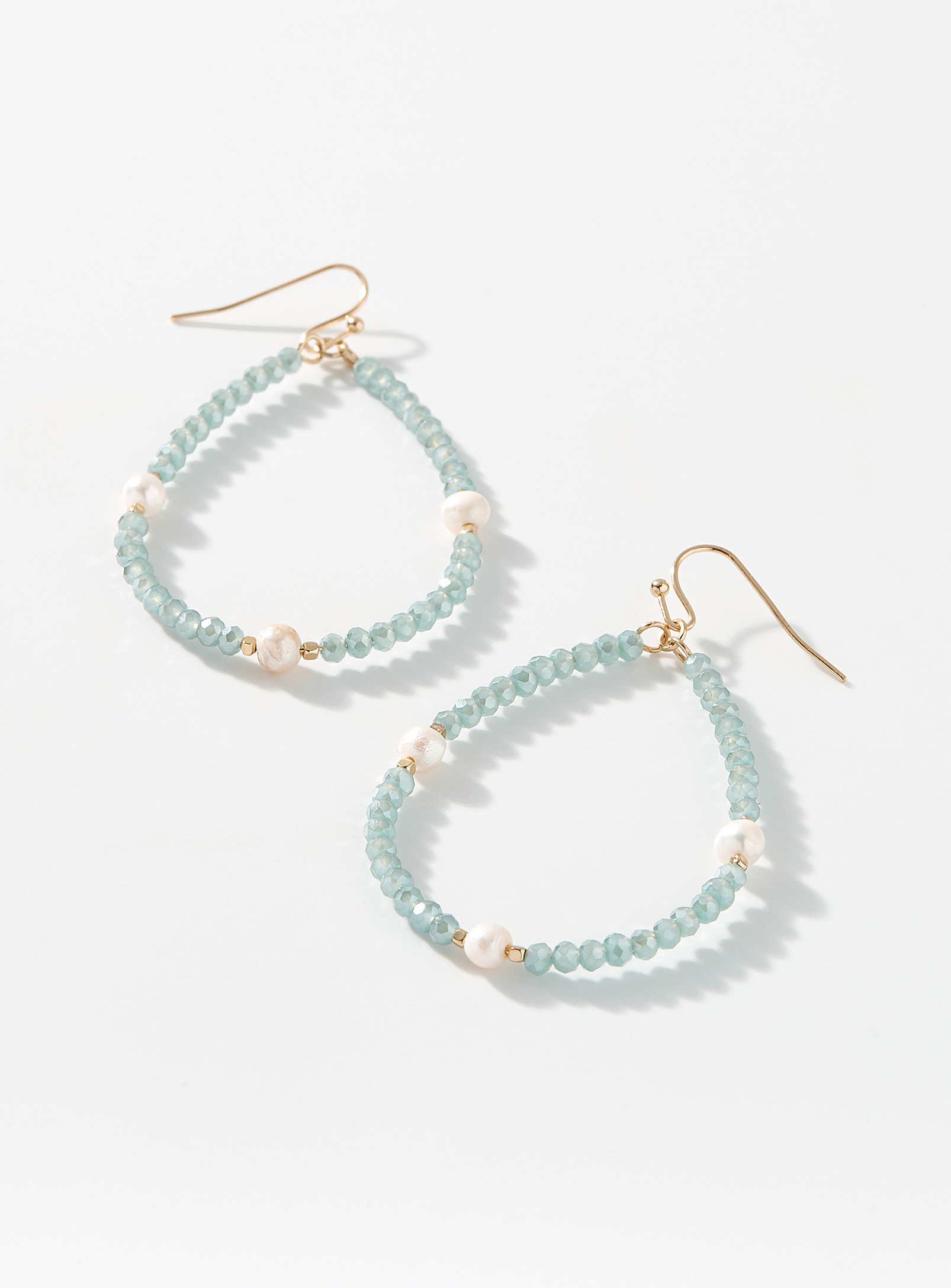 Simons - Women's Pearly bead oval earrings