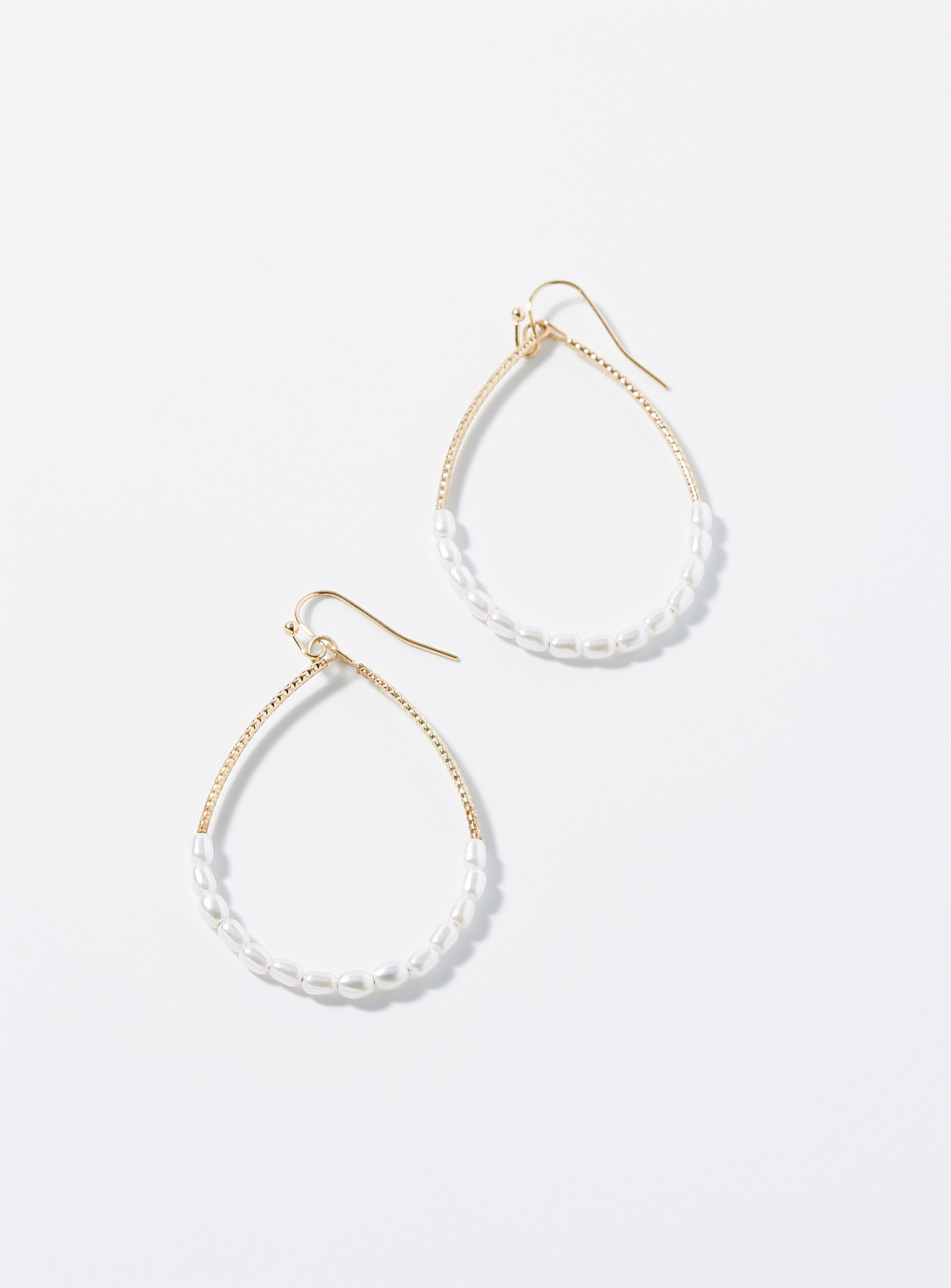 Simons - Women's Mini-bead oval earrings