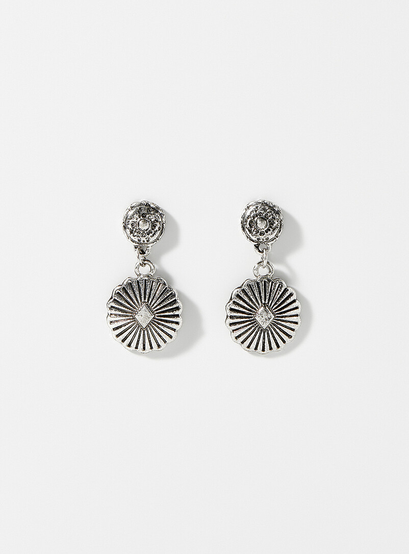 Western medallion earrings product image (primary)