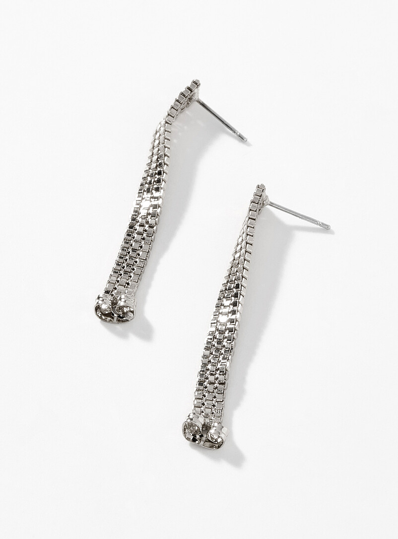 Metallic triple-row earrings product image 2