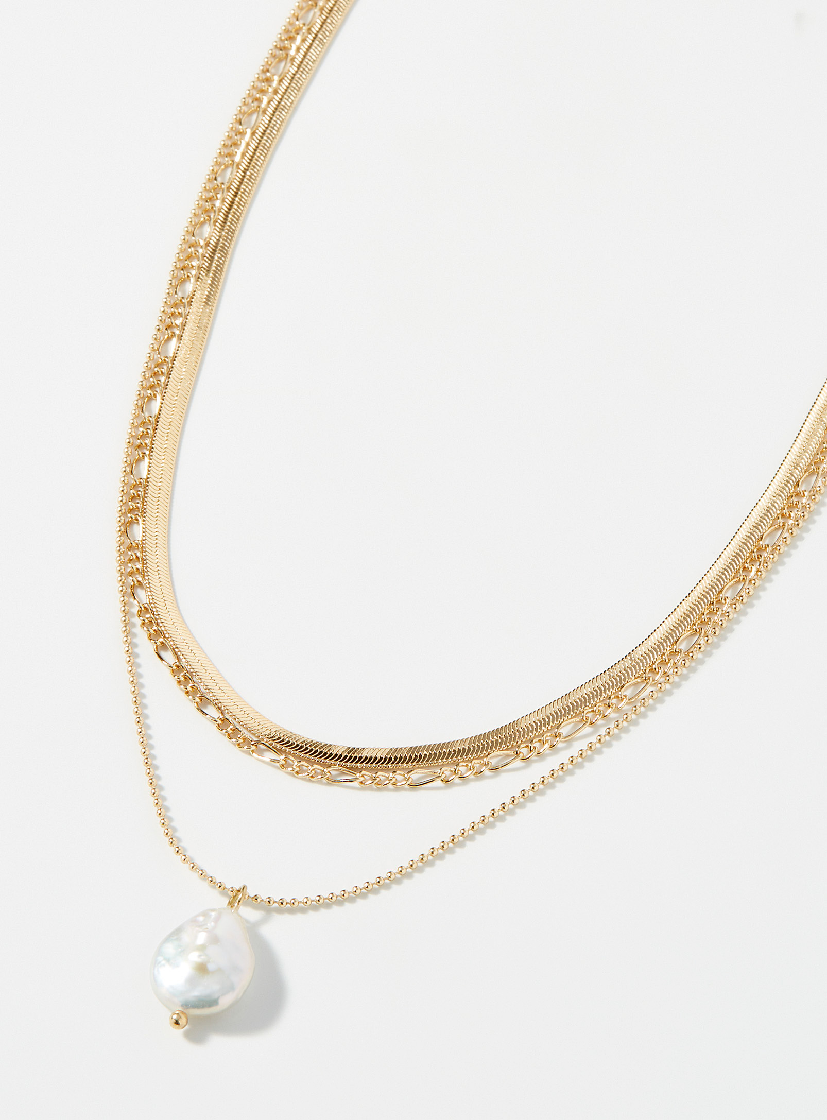 Simons - Women's Pearl three-row necklace