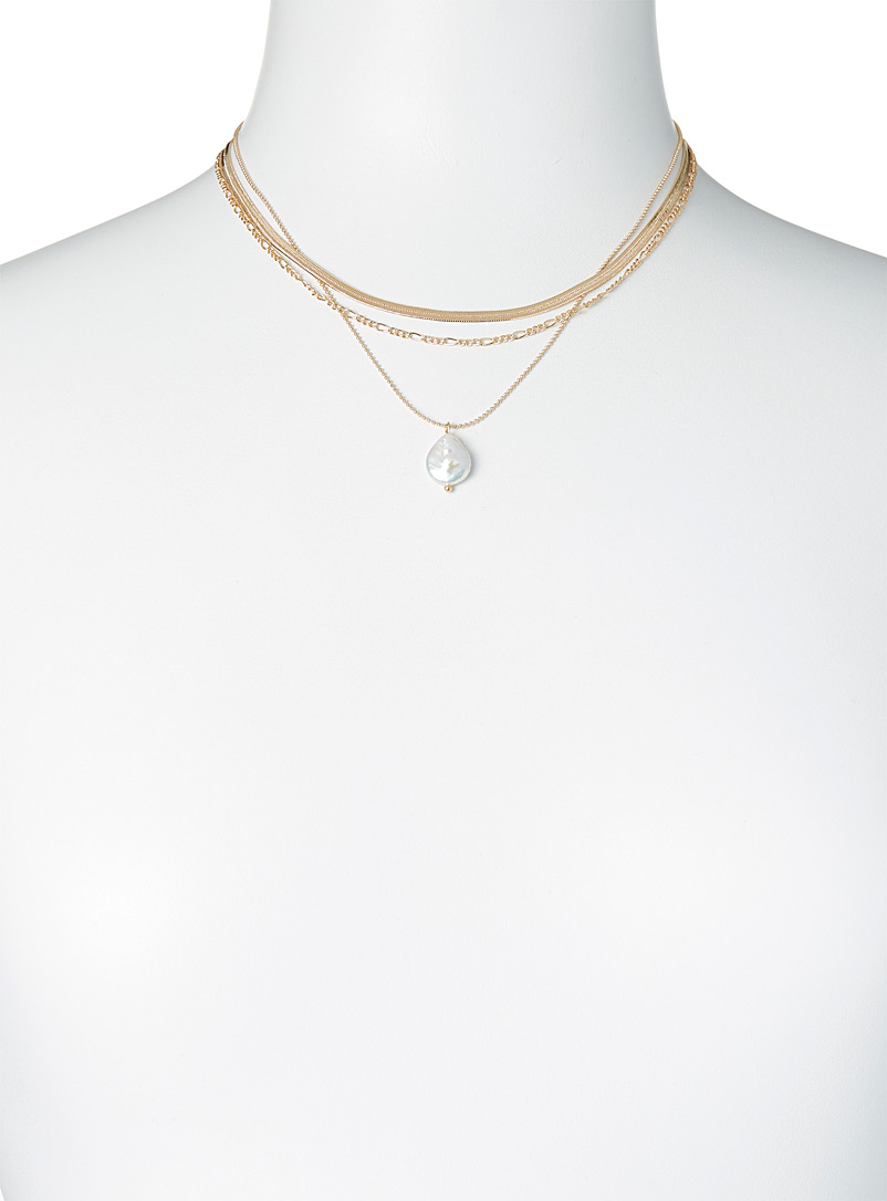 Pearl three-row necklace product image 2