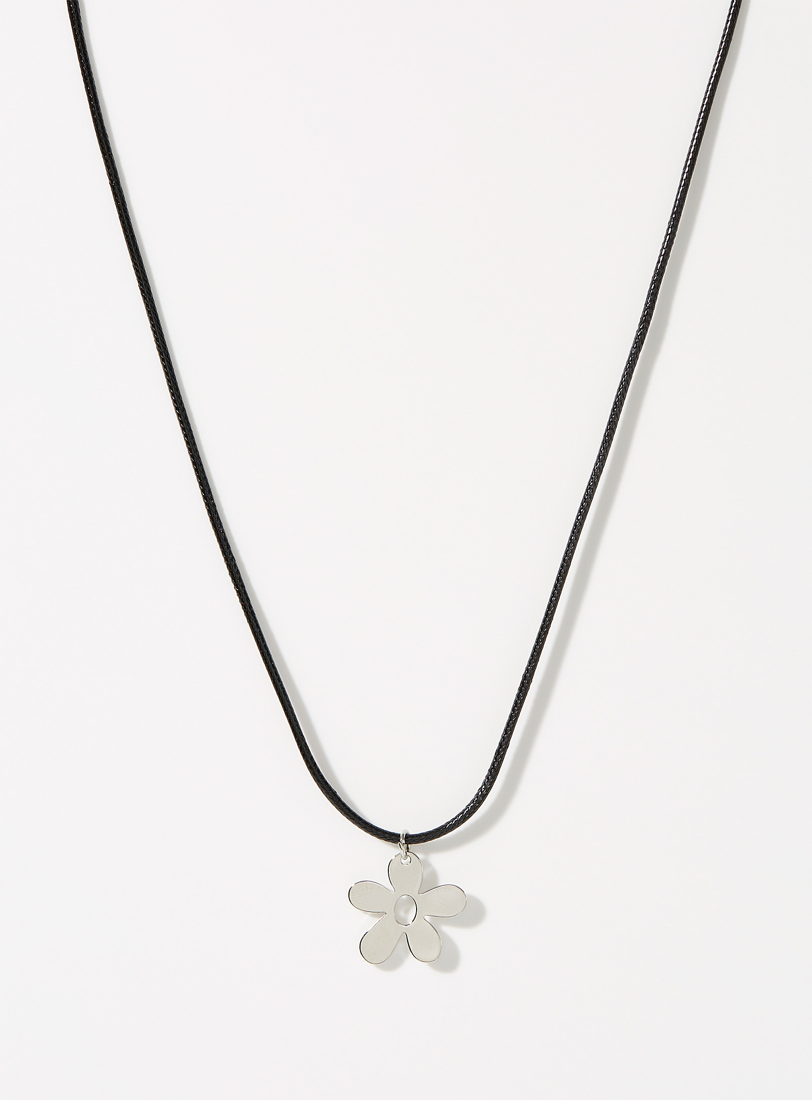 Simons - Women's Shimmery flower cord necklace