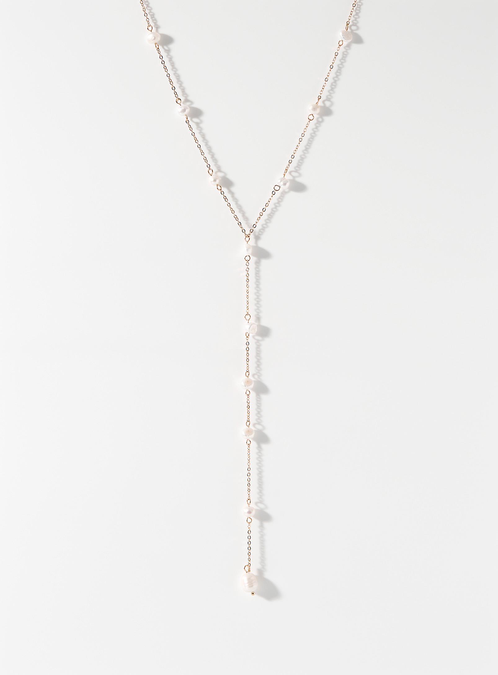 Simons - Women's Long pearly bead pendant chain