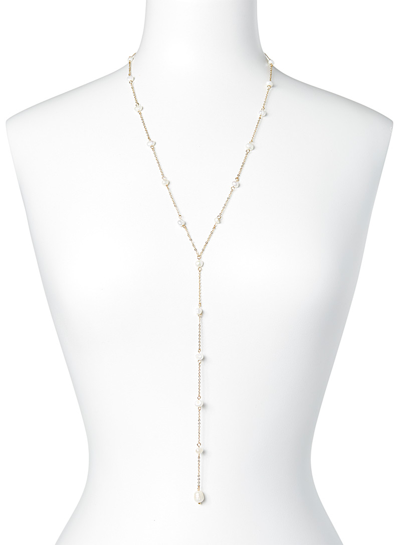 Long pearly bead pendant chain product image 2
