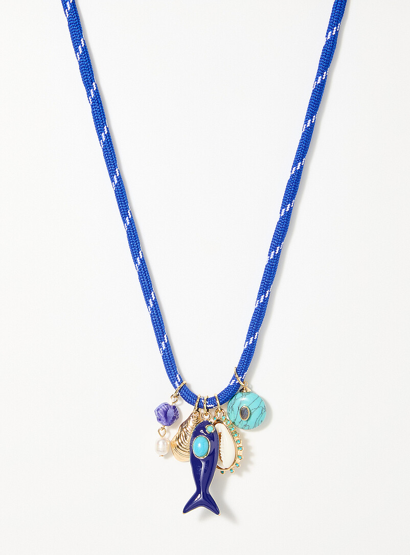 Ocean-charm cord necklace product image (primary)