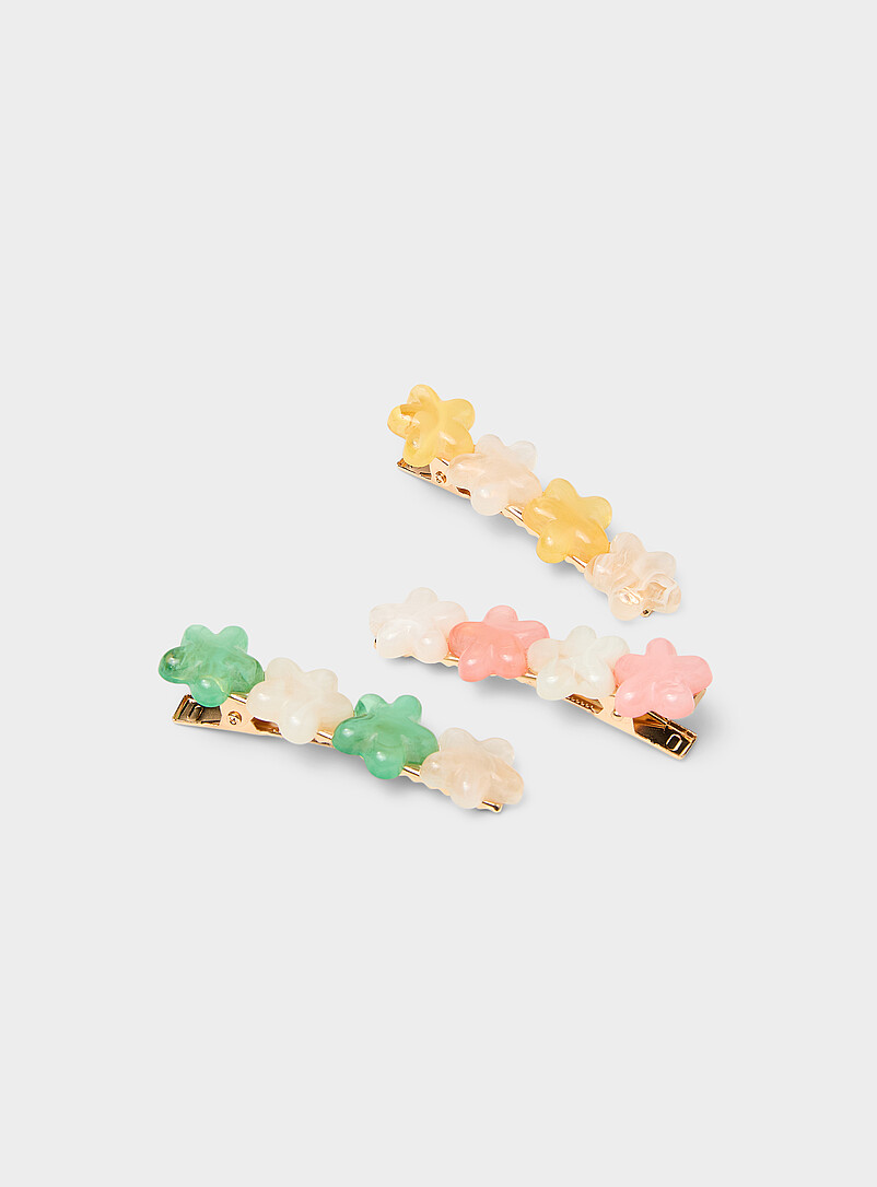 Colourful flower clips Set of 3 product image (primary)